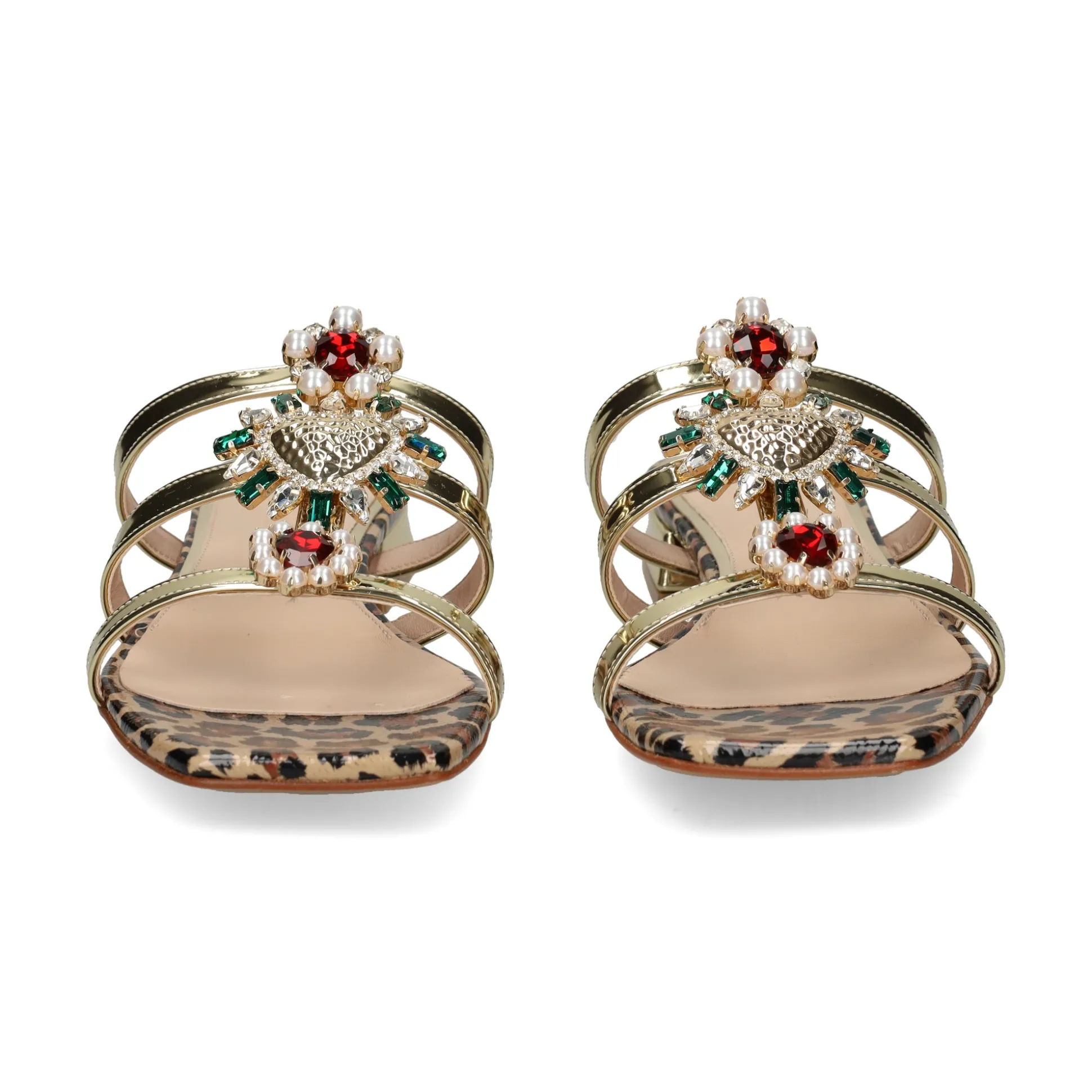 ALBANO Sandalias planas de Mujer 5421 / 1 PLATINO/LEOPARD