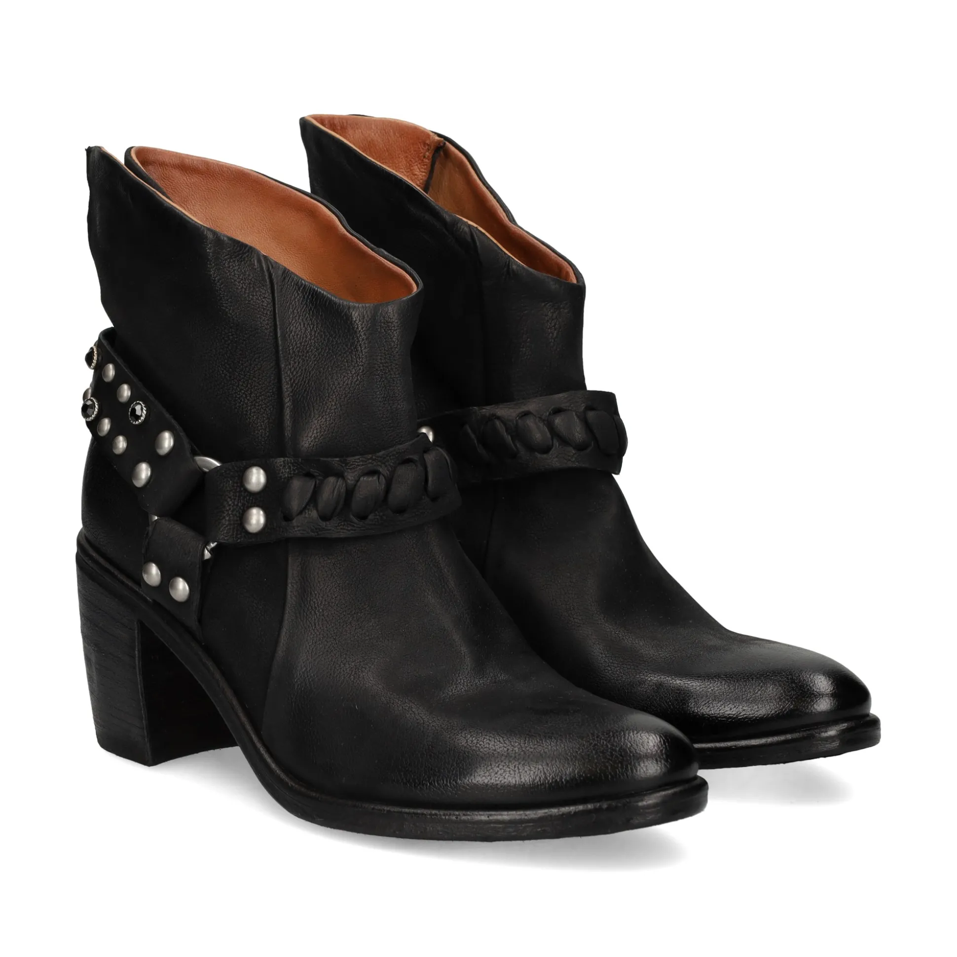 A.S.98 Botines con tacón de Mujer B82206 NEGRO