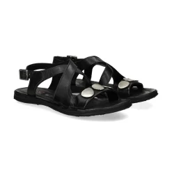 A.S.98 Sandalias planas de Mujer A16059 6002 NEGRO