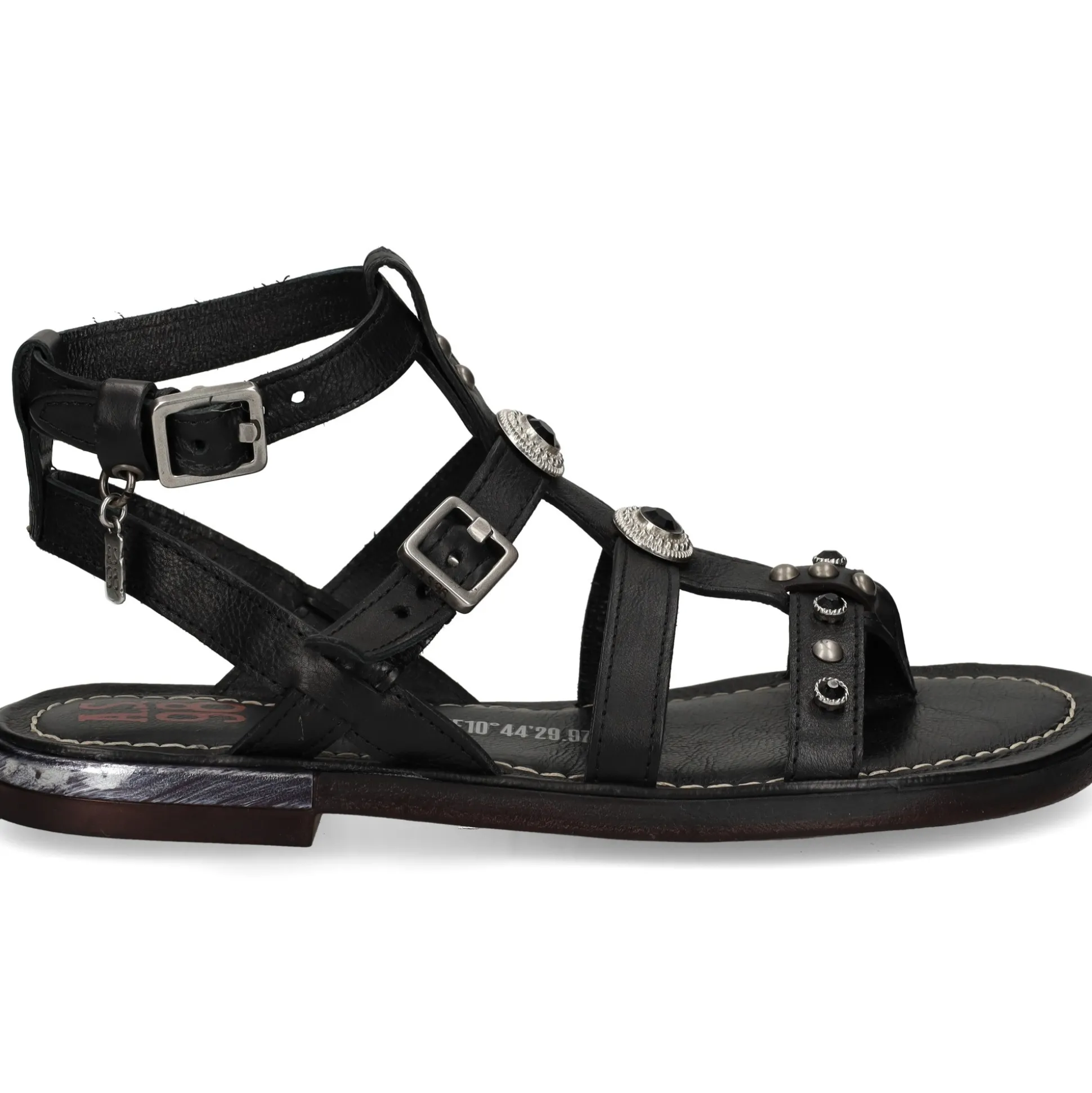 A.S.98 Sandalias planas de Mujer B94002 6002 NEGRO