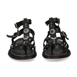 A.S.98 Sandalias planas de Mujer B94002 6002 NEGRO