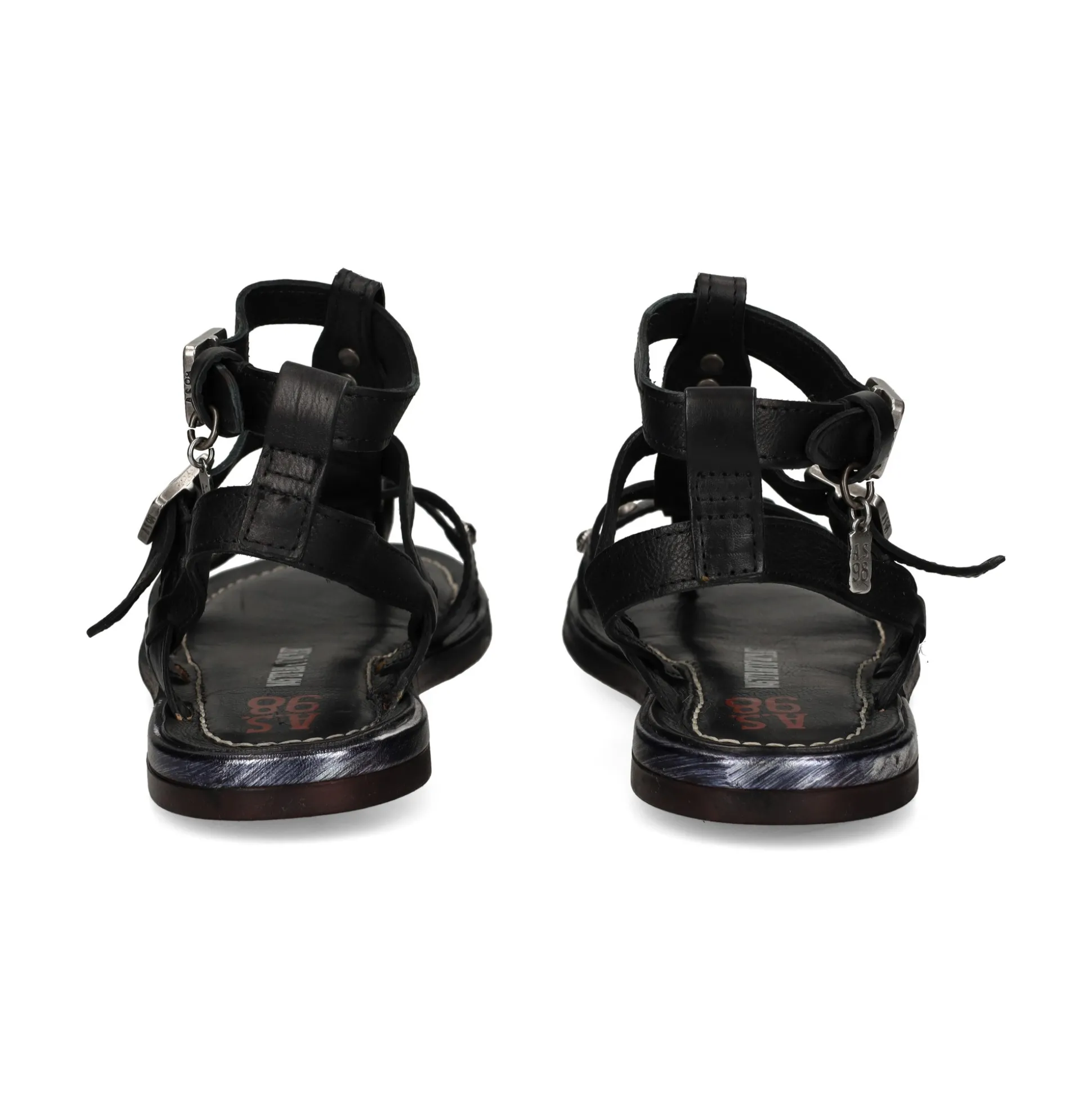 A.S.98 Sandalias planas de Mujer B94002 6002 NEGRO