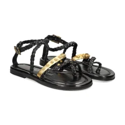 A.S.98 Sandalias planas de Mujer B74006 101 0001 NERO+O