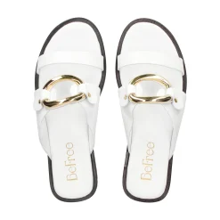 BEFREE Sandalias planas de Mujer NICE-110 BLANCO