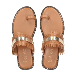 BEFREE Sandalias planas de Mujer RIGA-535 CAMEL