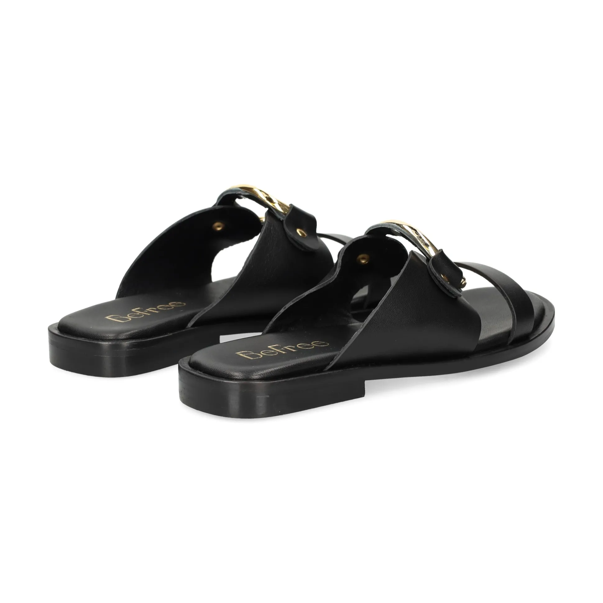BEFREE Sandalias planas de Mujer NICE-110 NEGRO