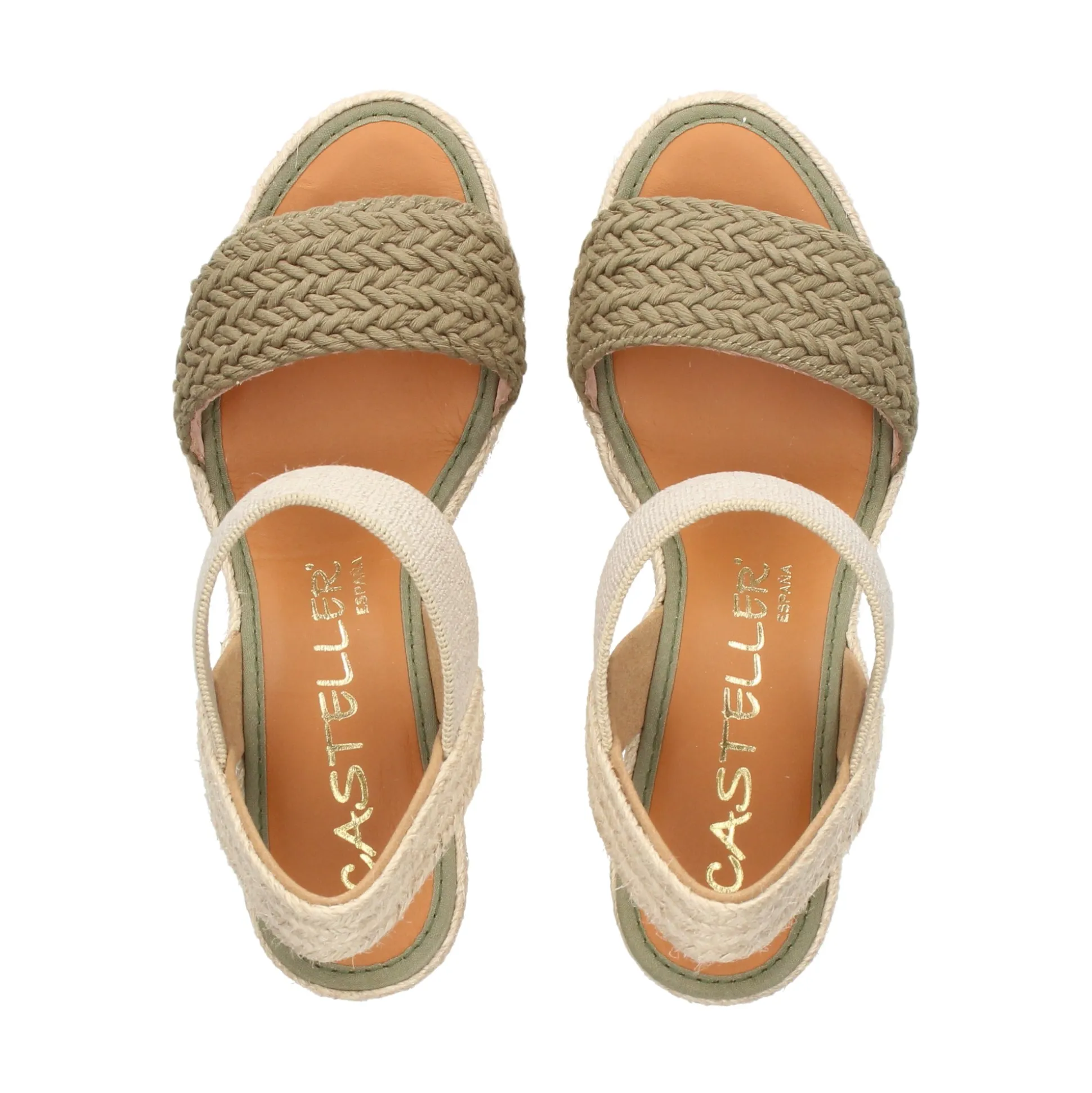 CASTELLER Sandalias cuña de Mujer 39-21-603 KAKI