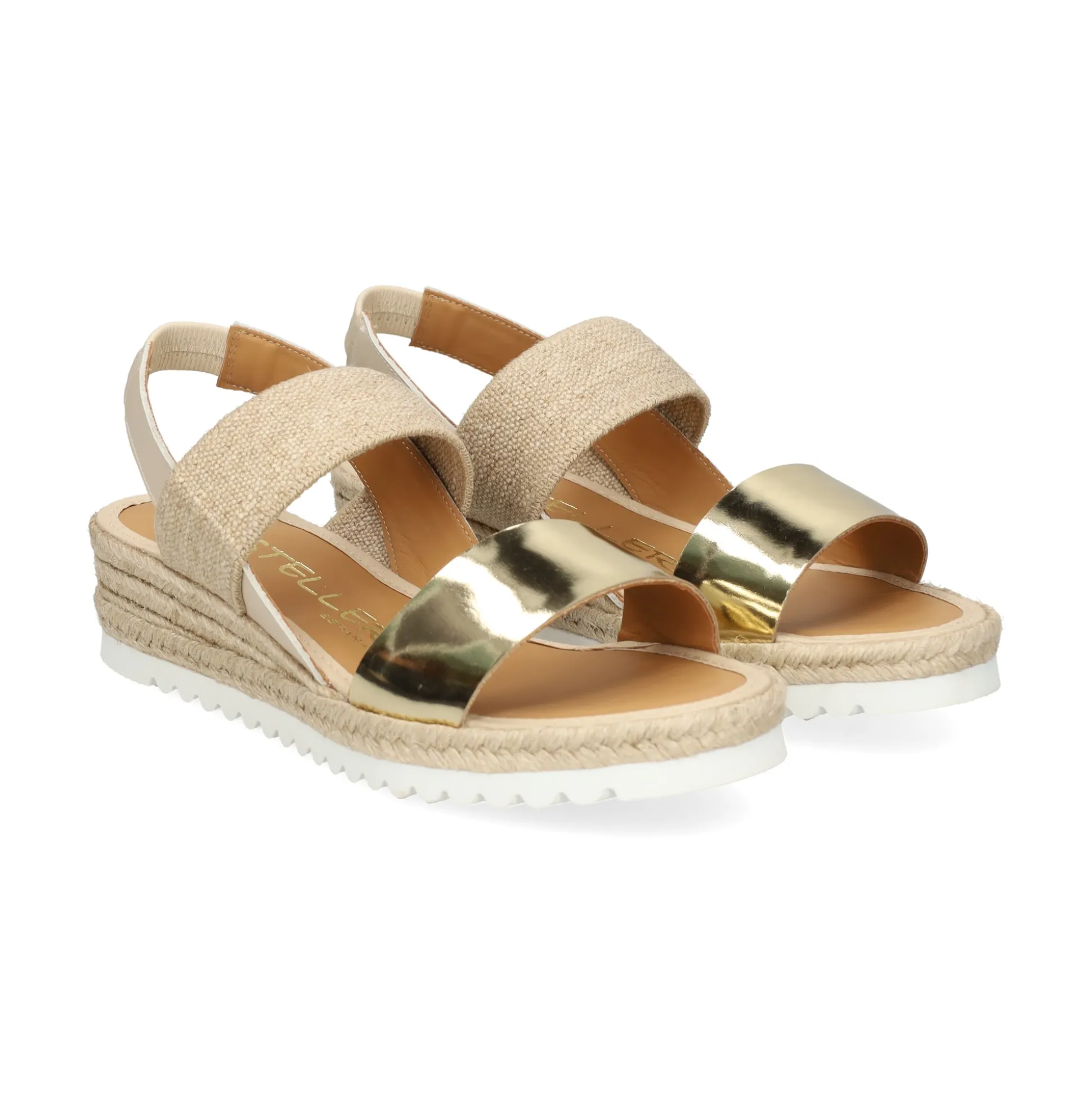 CASTELLER Sandalias cuña de Mujer 52-155-ANYELACA OSTRA+NATURAL