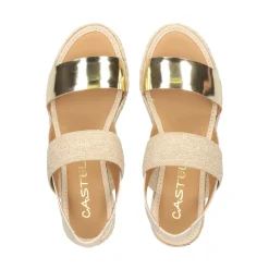 CASTELLER Sandalias cuña de Mujer 52-155-ANYELACA OSTRA+NATURAL