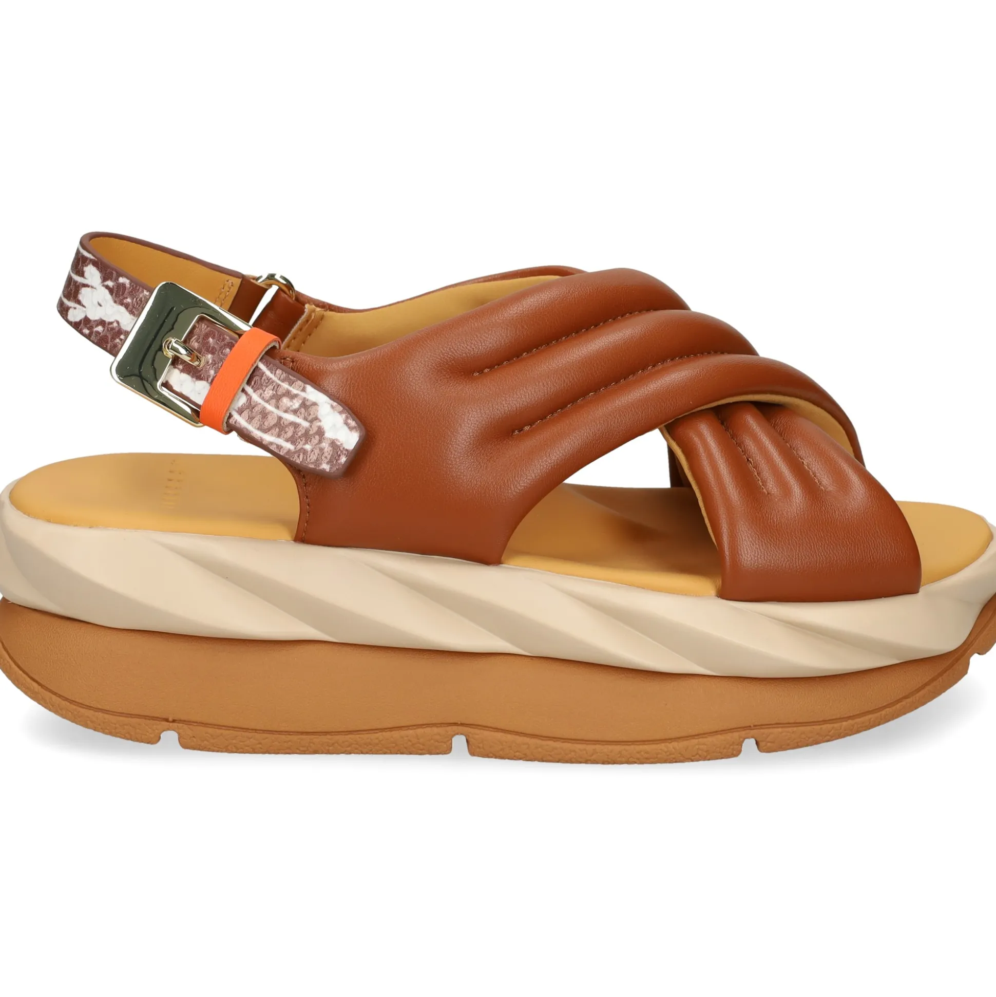 4CCCCEES Sandalias con plataforma de Mujer MELLOW MANA MARRON