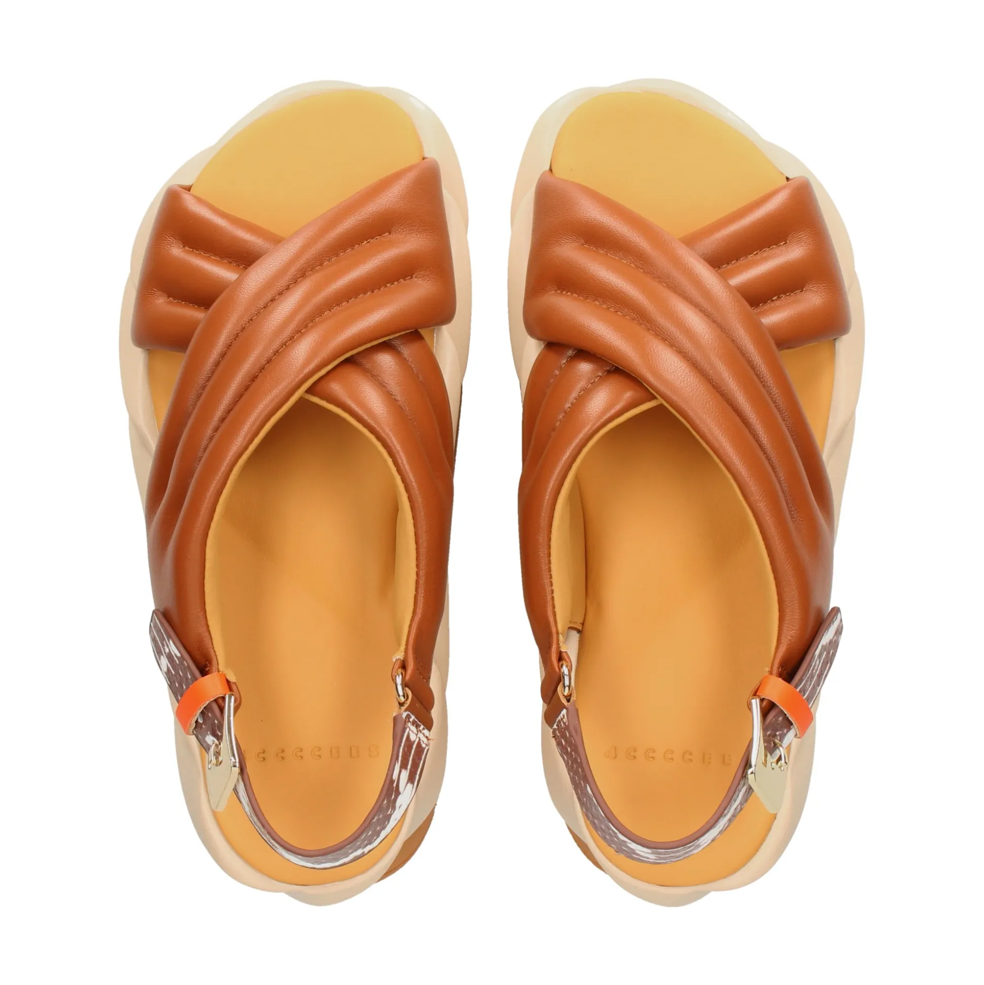 4CCCCEES Sandalias con plataforma de Mujer MELLOW MANA MARRON