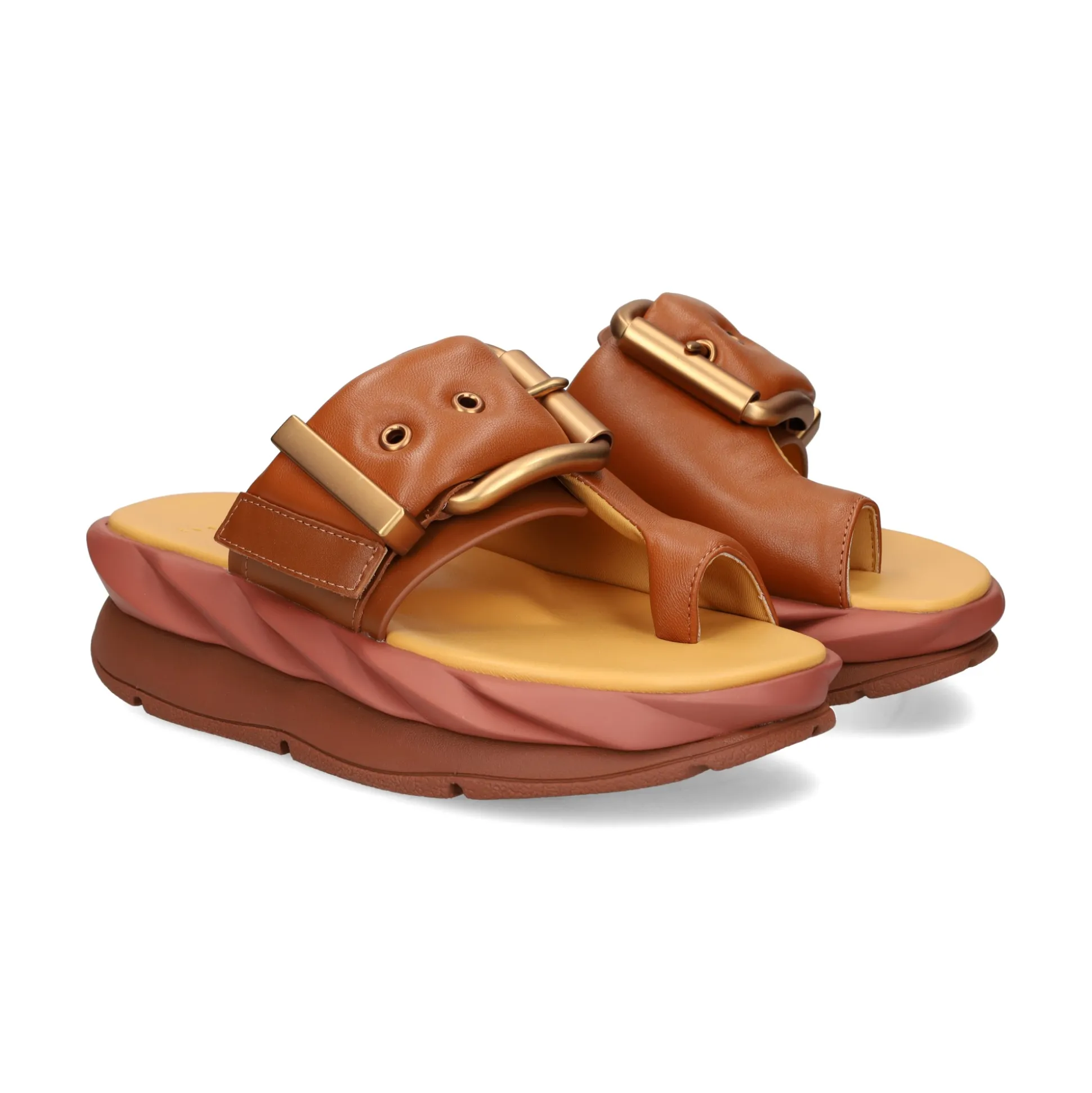 4CCCCEES Sandalias con plataforma de Mujer MELLOW GLOW oak