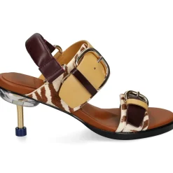 4CCCCEES Sandalias con tacón de Mujer OSHA LINE MID ZEBRA MIX