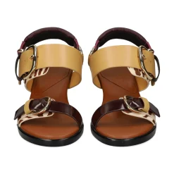 4CCCCEES Sandalias con tacón de Mujer OSHA LINE MID ZEBRA MIX