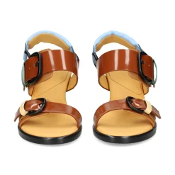 4CCCCEES Sandalias con tacón de Mujer OSHA LINE MARRON