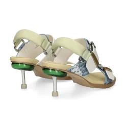 4CCCCEES Sandalias con tacón de Mujer OSHA LINE BLANCO