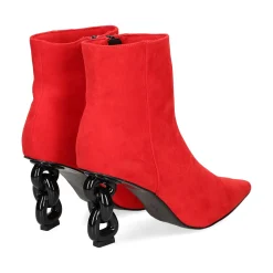 EXE Botines con tacón de Mujer SAMANTHA-810 ROJO