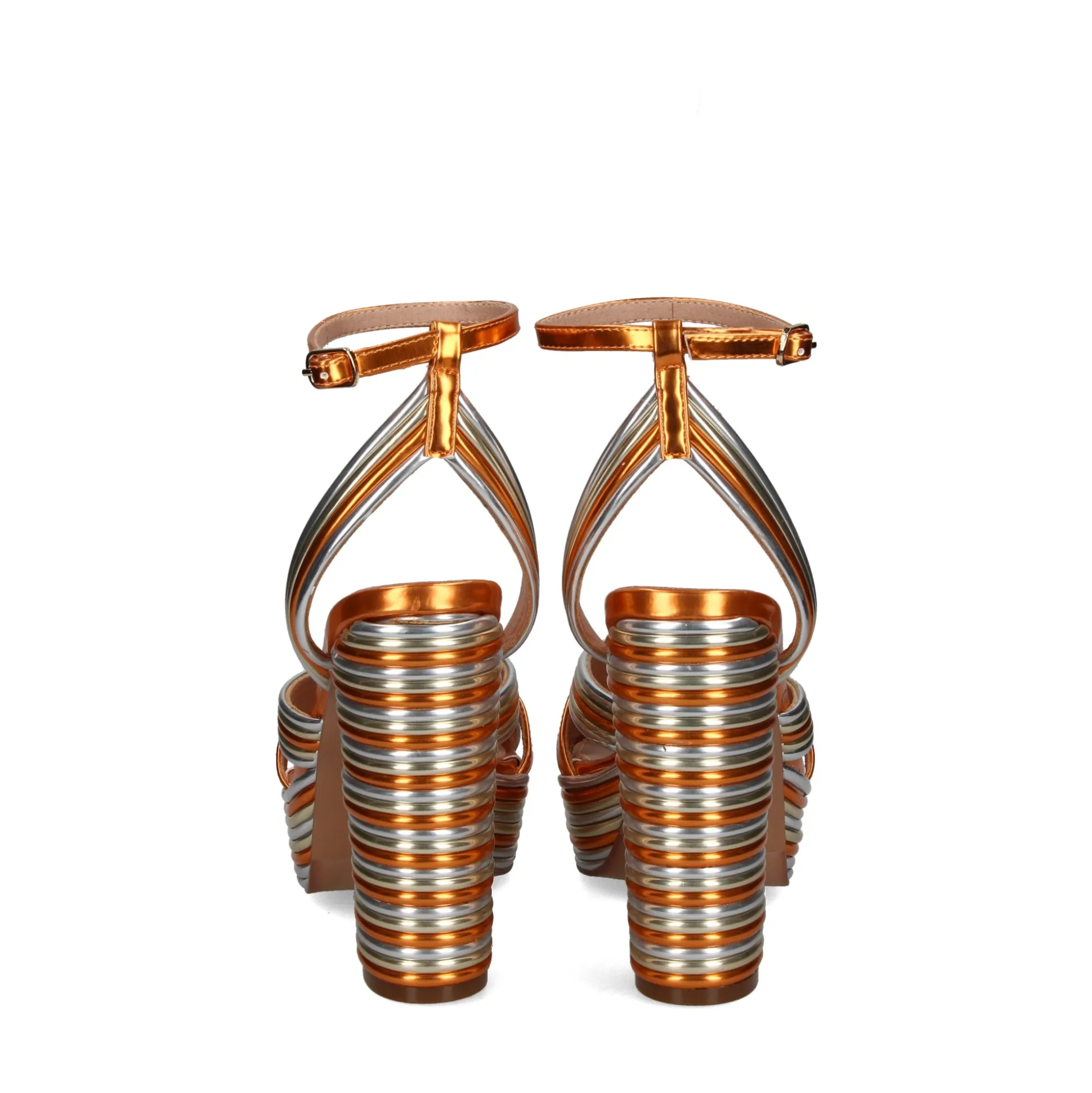 EXE Sandalias con plataforma de Mujer OPHELIA-832 ORANGE GOLD