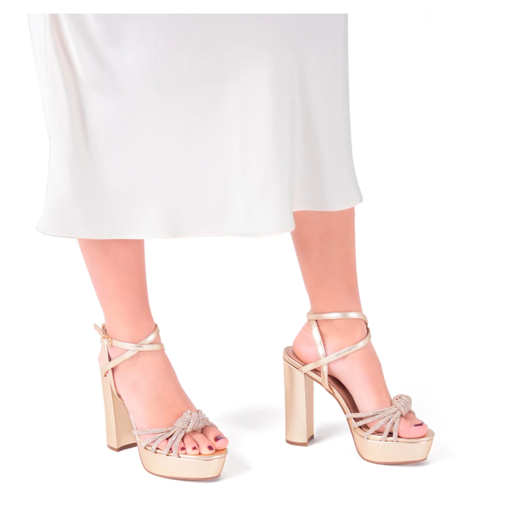 EXE Sandalias con plataforma de Mujer OPHELIA-623 ORO