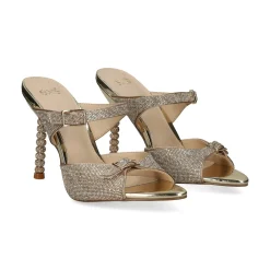 EXE Sandalias con tacón de Mujer JOY-700 ORO