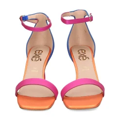 EXE Sandalias con tacón de Mujer LILIAN-055 BLUE-FUCSIA