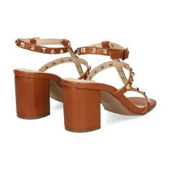 EXE Sandalias con tacón de Mujer CLEO-799 TAN GOLD