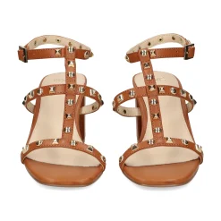 EXE Sandalias con tacón de Mujer CLEO-799 TAN GOLD