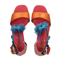 EXE Sandalias con tacón de Mujer LUISA-210 PINK ORANGE