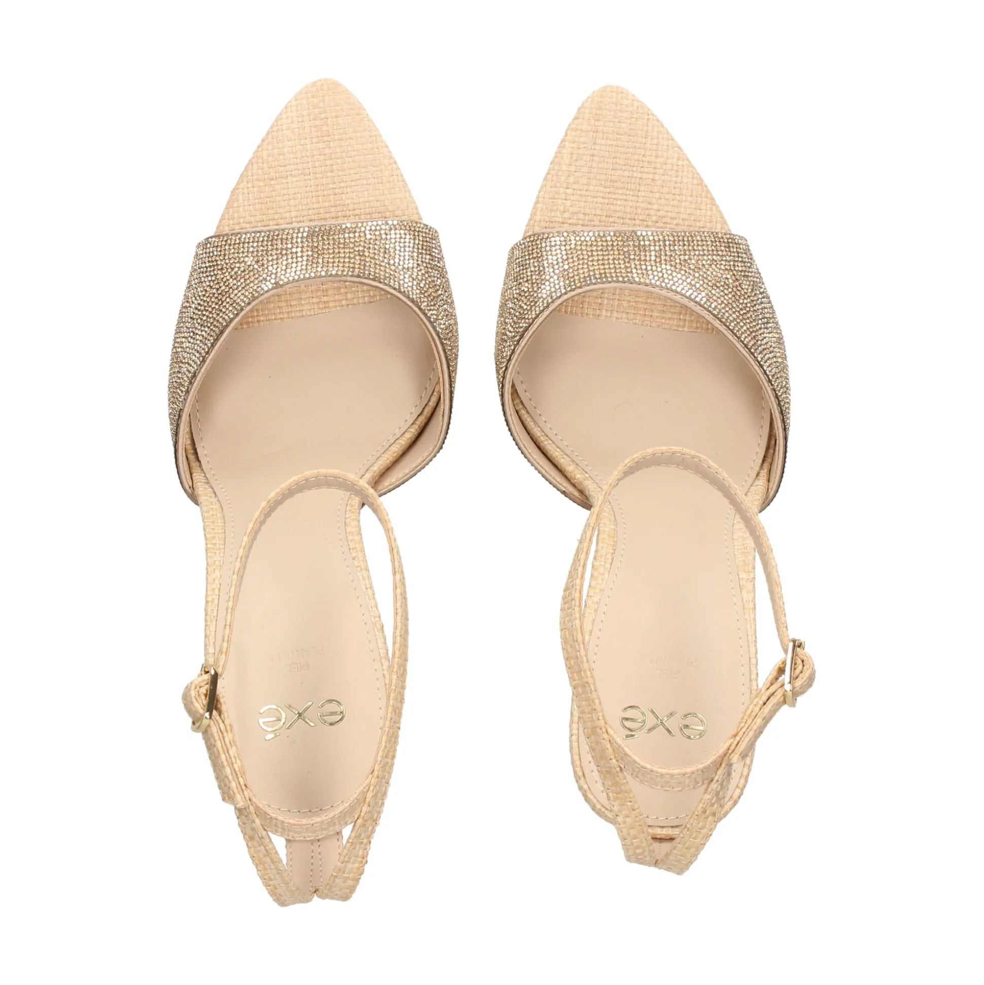 EXE Sandalias con tacón de Mujer JOY-625 ORO