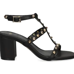 EXE Sandalias con tacón de Mujer CLEO-799 BLACK GOLD