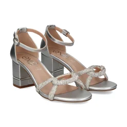 EXE Sandalias con tacón de Mujer PENNY-247 SILVER