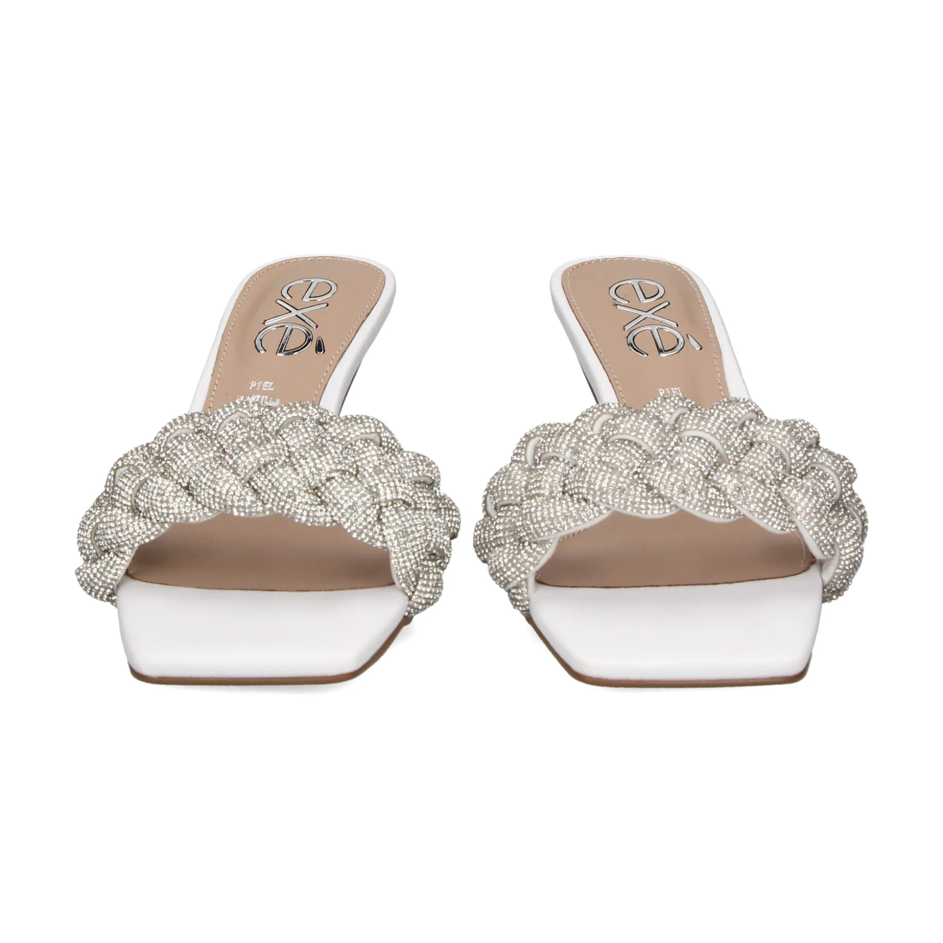 EXE Sandalias con tacón de Mujer JENIFER-040 BLANCO