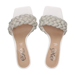EXE Sandalias con tacón de Mujer JENIFER-040 BLANCO