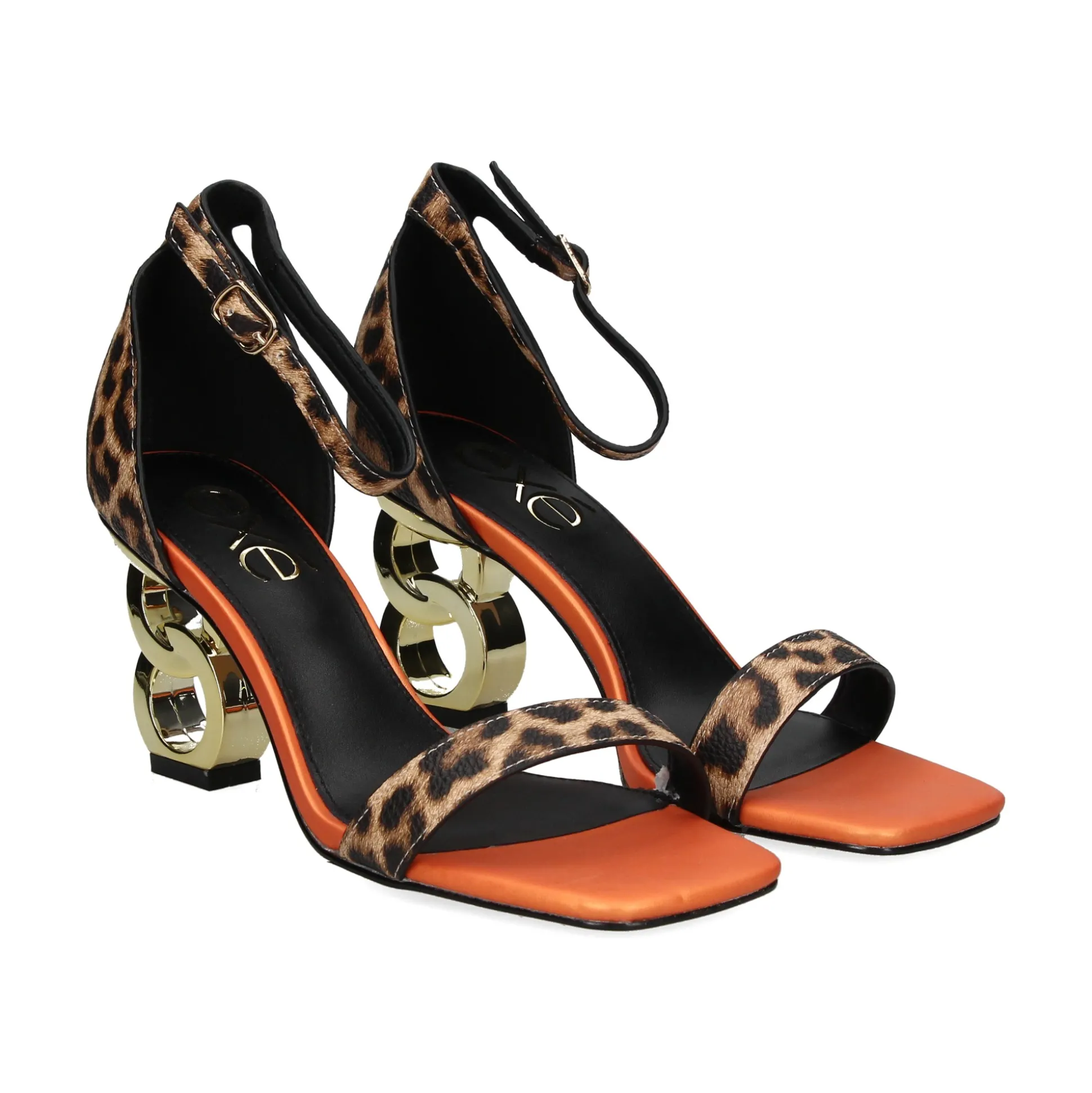 EXE Sandalias con tacón de Mujer LILIAN-055 LEOPARDO