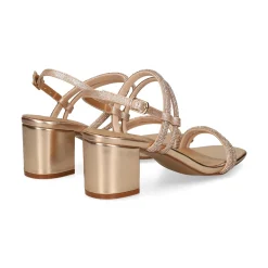 EXE Sandalias con tacón de Mujer 2570-F1906-Y15 CHAMPAGNE