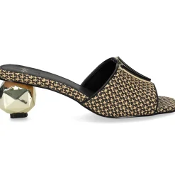 EXE Sandalias con tacón de Mujer SCARLET-601 BLACK BEIGE