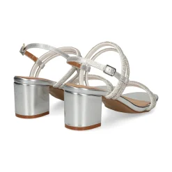 EXE Sandalias con tacón de Mujer 2570-F1906-Y15 SILVER