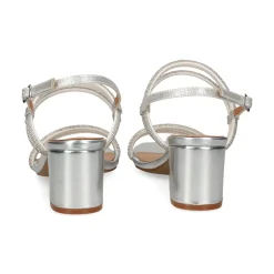 EXE Sandalias con tacón de Mujer 2570-F1906-Y15 SILVER