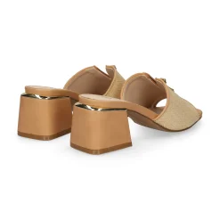 EXE Sandalias con tacón de Mujer CARMEN-160 BEIGE