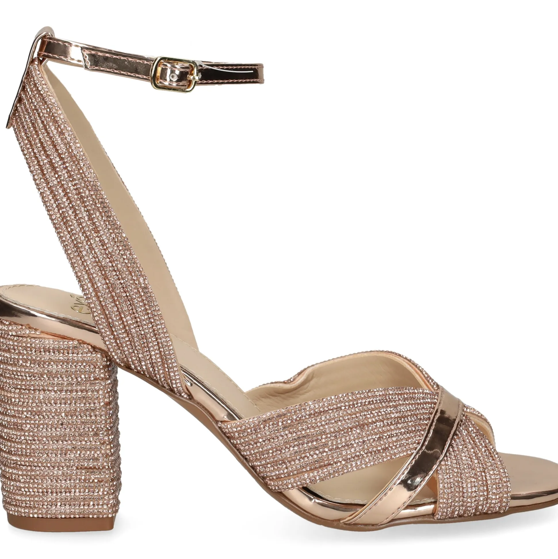 EXE Sandalias con tacón de Mujer CAROL-505 PINK GOLD