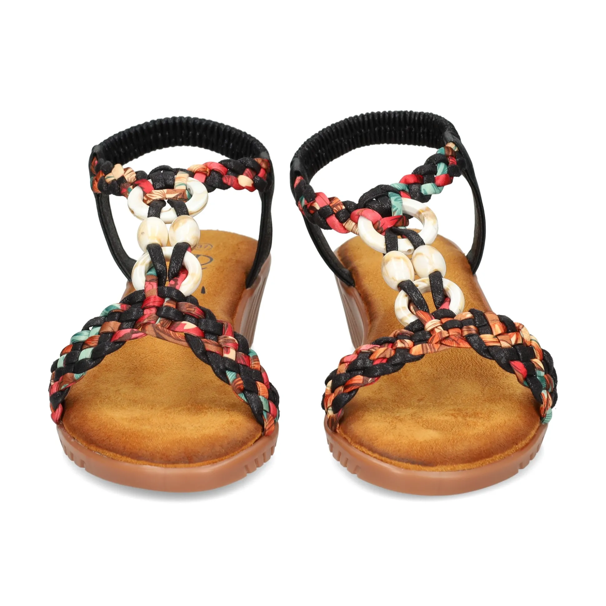 EXE Sandalias cuña de Mujer 721-EX9 NEGRO