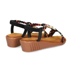 EXE Sandalias cuña de Mujer 721-EX9 NEGRO