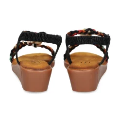 EXE Sandalias cuña de Mujer 721-EX9 NEGRO