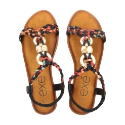 EXE Sandalias cuña de Mujer 721-EX9 NEGRO