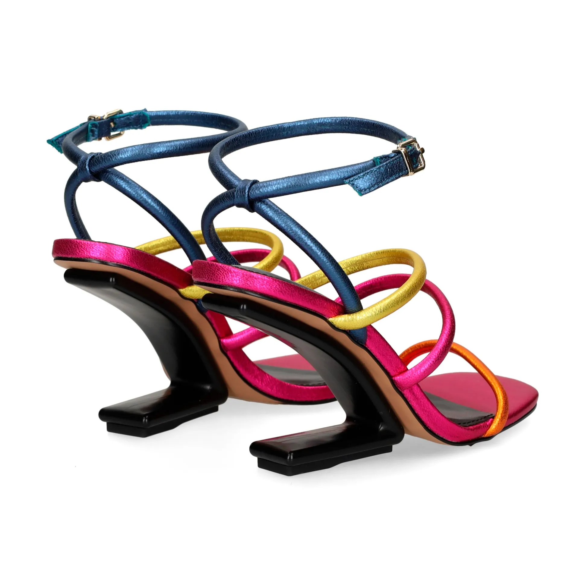 EXE Sandalias cuña de Mujer MAGGIE-840 BLUE FUCSIA