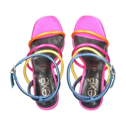 EXE Sandalias cuña de Mujer MAGGIE-840 BLUE FUCSIA