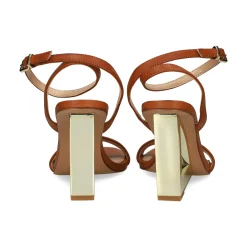 EXE Sandalias cuña de Mujer ELYSIA-391 TAN