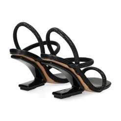 EXE Sandalias cuña de Mujer MAGGIE-834 NEGRO