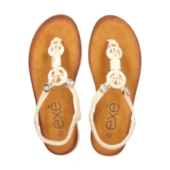 EXE Sandalias planas de Mujer F8043-0Y16 OFF WHITE