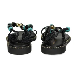 EXE Sandalias planas de Mujer 608 ITHAKI NEGRO